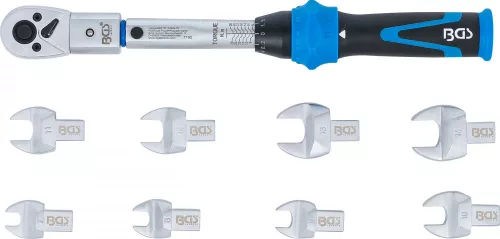 BGS technic Nyomatékkulcs készlet cserélhető fejekkel, 6–30 Nm, 9 × 12 mm, 10 részes (BGS 7192)