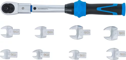 BGS technic Nyomatékkulcs készlet cserélhető fejekkel, 6–30 Nm, 9 × 12 mm, 10 részes (BGS 7192)