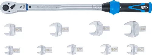 BGS technic Nyomatékkulcs készlet cserélhető fejekkel, 40–210 Nm, 14 × 18 mm, 11 részes (BGS 7193)
