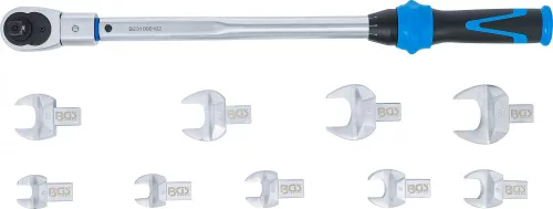 BGS technic Nyomatékkulcs készlet cserélhető fejekkel, 40–210 Nm, 14 × 18 mm, 11 részes (BGS 7193)