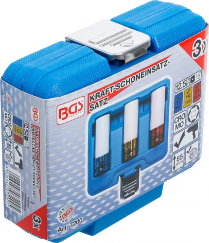 BGS technic 3 részes levegős dugókulcs készlet műanyag borítással 1/2", 17-19-21mm (BGS 7200)