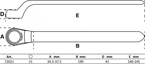 BGS technic VDE egyoldalas csillagkulcs, mélyen hajlított, 21 mm (BGS 72021)