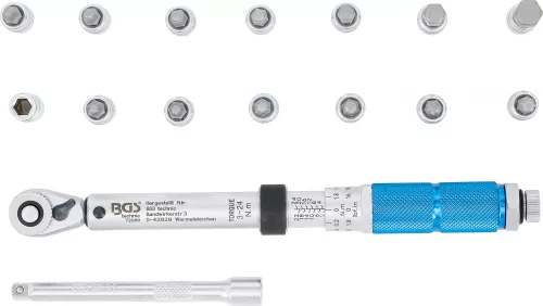 BGS technic Nyomatékkulcs-készlet, 1/4", 3 - 24 Nm, 16 darabos (72088)
