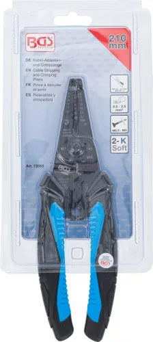 BGS technic Kábelcsupaszító- és krimpelőfogó, 210 mm (72095)