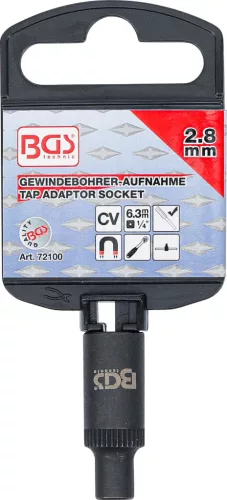 BGS technic Menetfúró-befogó dugókulcsbetéthez | 6,3 mm (1/4") | 2,8 mm (72100)
