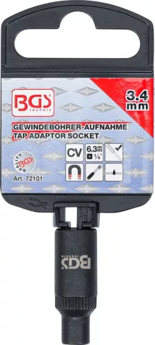 BGS technic Menetfúró-befogó dugókulcsbetéthez | 6,3 mm (1/4") | 3,4 mm (72101)