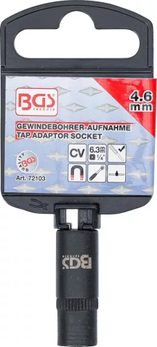 BGS technic Menetfúró-befogó dugókulcsbetéthez | 6,3 mm (1/4") | 4,6 mm (72103)