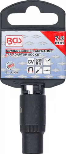 BGS technic Menetfúró-befogó dugókulcsbetéthez | 10 mm (3/8") | 7,3 mm (72105)