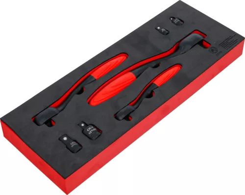 BGS DIY Racsni- és adapterkészlet 1/4”, 3/8” és 1/2” meghajtással, 72 fogas, 7 részes, CrV acél (72122)