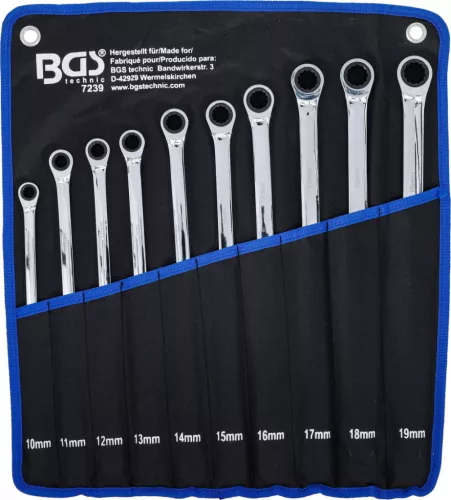 BGS technic Racsnis és csillagkulcs-készlet | extra hosszú | 10 - 19 mm | 10 darabos (7239)