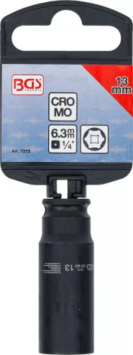BGS technic Levegős dugókulcs hatszögletű, mély | 6,3 mm (1/4") | 13 mm (7272)