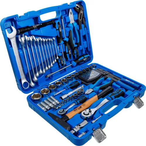 BGS technic Dugókulcs- és kéziszerszám készlet 1/4”–1/2”, 90 fogas finom racsnikkal, 117 részes (BGS 7275)