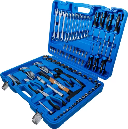 BGS technic Szerelő szervíz szerszámkoffer 1/4” és 1/2” racsnival, 4–32 mm dugókulcsokkal, 95 részes (BGS 7276)