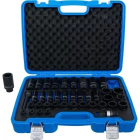   BGS technic Levegős dugókulcskészlet hatszögletű | 12,5 mm (1/2") | 9 - 30 mm | 40 darabos (7280)