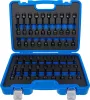 BGS technic Gépi pneumatikus bit dugókulcs készlet 1/2”, HEX–Torx–XZN profilokkal, 42–78 mm, 56 részes (BGS 7298)