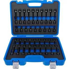   BGS technic Gépi pneumatikus bit dugókulcs készlet 1/2”, HEX–Torx–XZN profilokkal, 42–78 mm, 56 részes (BGS 7298)