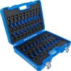 BGS technic Gépi pneumatikus bit dugókulcs készlet 1/2”, HEX–Torx–XZN profilokkal, 42–78 mm, 56 részes (BGS 7298)