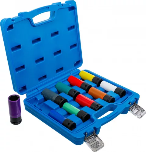 BGS technic Légkulcsfej készlet, 1/2", 15 - 24 mm méretű és speciális kerékcsavarokhoz, 10 darabos (7311)