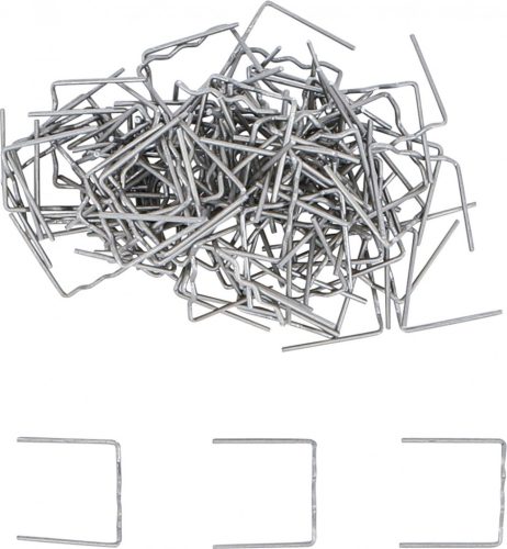 BGS technic Javítókapocs készlet műanyag hegesztéshez, lapos, 0,8 mm, 100 darabos (73351)