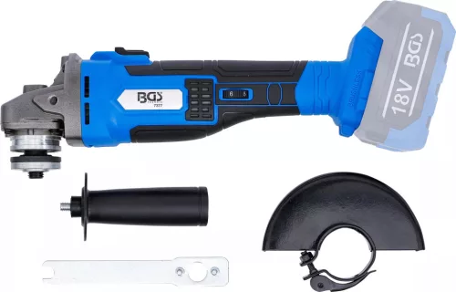 BGS technic Akkumulátoros sarokcsiszoló készlet | kefe nélküli | 18 V | akkumulátorral és gyorstöltővel (7396)