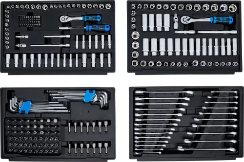 BGS technic Szerszámkészlet, 1/4"/3/8"/1/2", metrikus és coll méretek, 300 darabos (74000)