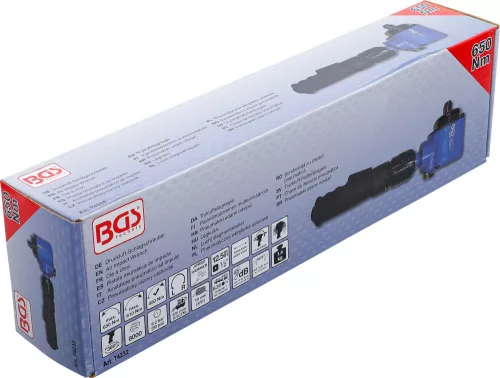 BGS technic Légkulcs, hajlított, forgatható és dönthető fejjel, 1/2", 650 Nm (74232)