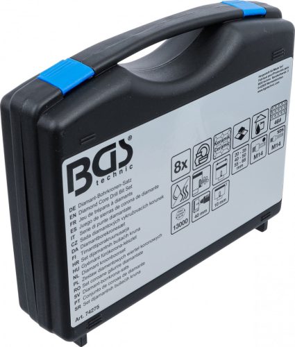BGS technic Gyémánt koronafúró készlet, 20 - 68 mm, 8 darabos (74275)