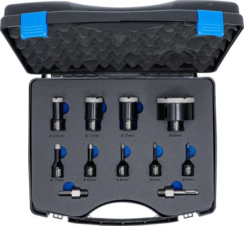 BGS technic Gyémánt koronafúró készlet, 5 - 68 mm, 11 darabos (74276)