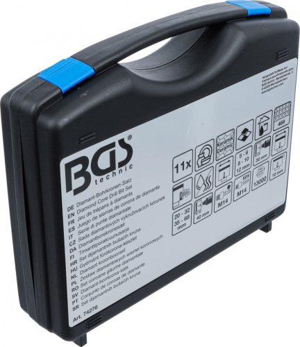 BGS technic Gyémánt koronafúró készlet, 5 - 68 mm, 11 darabos (74276)