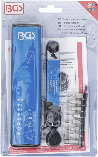 BGS technic Nyomatékkulcs | belső hatszögletű 6,3 mm (1/4") | 2 - 10 Nm | behajtófej-készlettel | 9 darabos (74295)