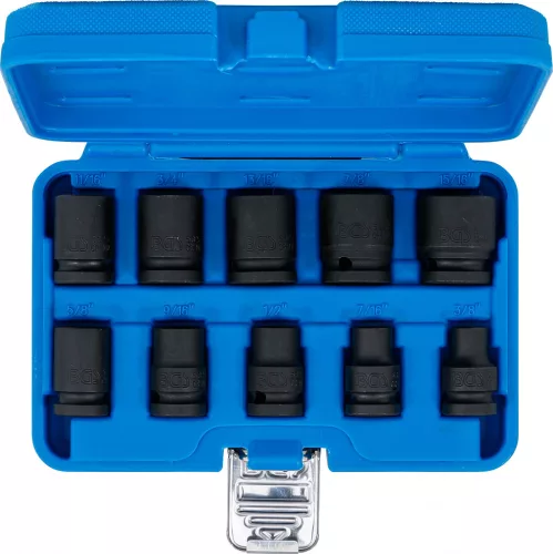 BGS technic Levegős dugókulcskészlet hatszögletű | 12,5 mm (1/2") | 3/8 - 15/16" | coll méretek | 10 darabos (74296)