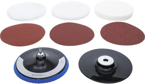 BGS technic Csiszoló- és simítókorong készlet | Ø 180 mm | 8 darabos (BGS 74380)