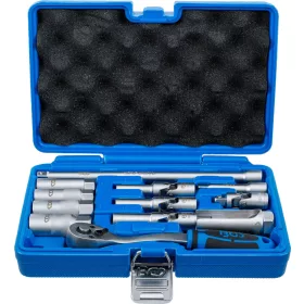   BGS technic Gyertyakulcs készlet gyújtó- és izzítógyertyákhoz, 3/8", 12 részes, csuklós fejekkel, CrV (BGS 74404)