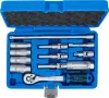 BGS technic Gyertyakulcs készlet gyújtó- és izzítógyertyákhoz, 3/8", 12 részes, csuklós fejekkel, CrV (BGS 74404)