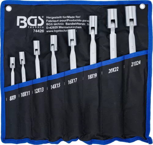 BGS technic Csillagkulcs készlet csuklós fejekkel, 8–24 mm, 8 részes, 180°-ban hajlítható, tartótokban (BGS 74426)