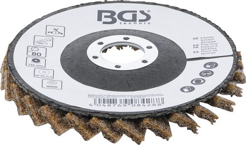 BGS technic Legyező alakú csiszolótárcsa | Flíz | Ø 125 mm | 80-as szemcsefinomság (BGS 74472)