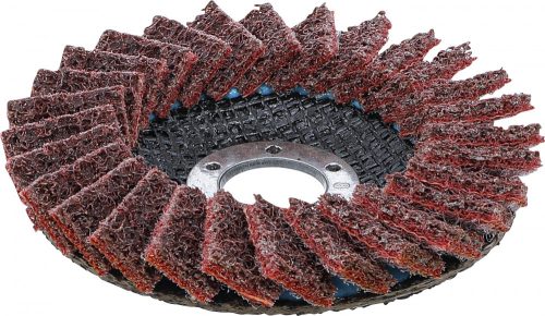 BGS technic Legyező alakú csiszolótárcsa | Flíz | Ø 115 mm | 120-as szemcsefinomság (BGS 74473)