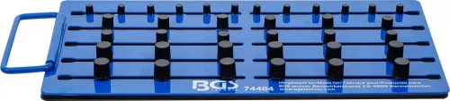 BGS technic Mágneses kitűzőtábla | külső négyszögletes | 36 dugókulcsbetétekhez | 6,3 mm (1/4"), 10 mm (3/8"), 12,5 mm (1/2") (74484)
