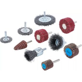   BGS technic Drótkefe- és lamellás csiszoló kerék készlet | 10 darabos (74499)