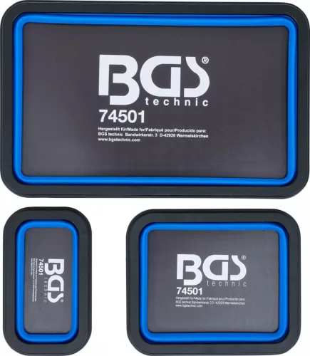 BGS technic Mágneses tálca készlet | szilikon | összecsukható | 3 darabos (74501)