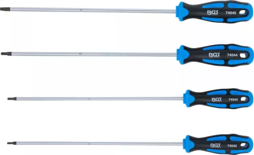 BGS technic Csavarhúzó készlet | extra hosszú | T-profil (Torx) | T15 - T30 | 4 darabos (74541)