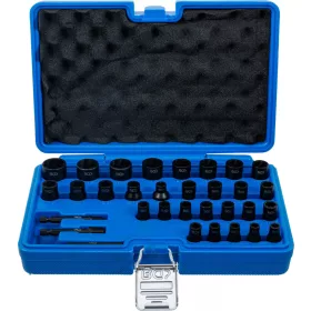   BGS technic Spirálbites dugókulcskészlet /csavarkiszedő | 6,3 mm (1/4") / 10 mm (3/8") | Metrikus és coll méretek | 32 darabos (74560)