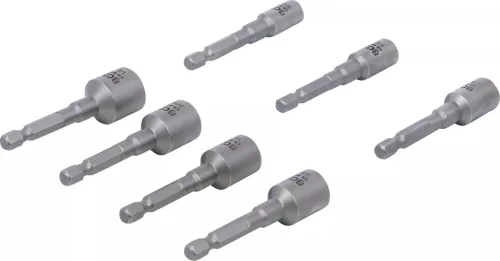 BGS technic Sérült csavar és anya kiszedő készlet | külső hatszögletű behajtófej 6,3 mm (1/4") | fúrógépekhez | 7 darabos (74562)