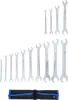 BGS technic Villáskulcs készlet speciális mechanikai racsnis pofával, extra lapos, 6–24 mm és colos 1/4”–3/4”, 14 részes (BGS 74584)