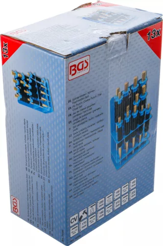 BGS technic Sasszegkiütő / pontozó / laposvéső készlet | kézvédővel | 13 darabos (74596)