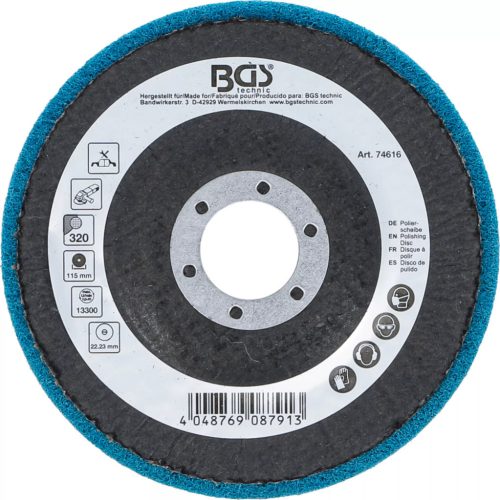 BGS technic Polírozókorong | alumíniumoxid | Ø 115 mm | 320-as szemcsefinomság (74616)