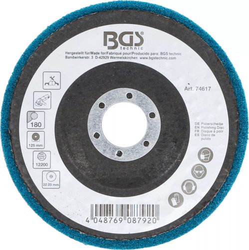 BGS technic Polírozókorong | alumíniumoxid | Ø 125 mm | 180-as szemcsefinomság (74617)