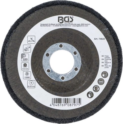 BGS technic Polírozókorong | karborundum | Ø 115 mm | 320-as szemcsefinomság (74622)