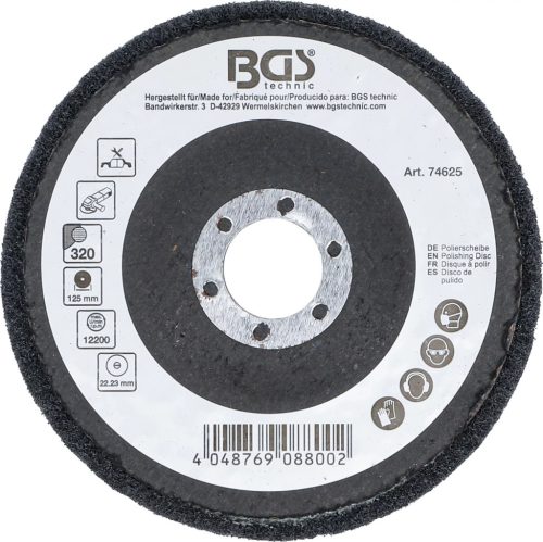 BGS technic Polírozókorong | karborundum | Ø 125 mm | 320-as szemcsefinomság (74625)