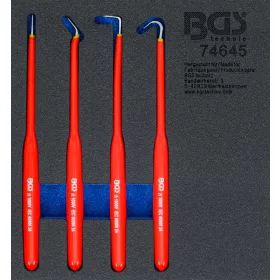   BGS technic Szigetelt kampó- és szúróhegy készlet 180 mm, DIN EN/IEC 60900, 4 részes, műhelykocsi-betétben (BGS 74645)